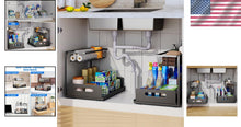 Load image into Gallery viewer, 2-Pack Adjustable L-Shape Under Sink Organizer - Rust-Resistant &amp; Multi-Purpose