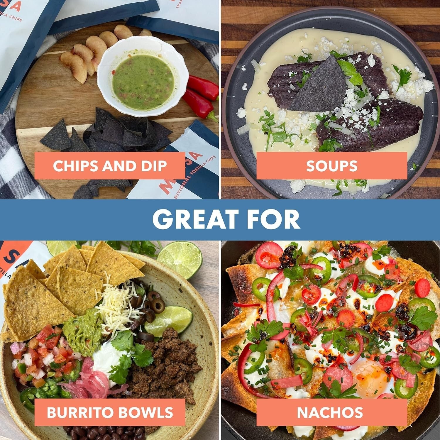 Naturally Grown Blue Corn Tortilla Chips with Sea Salt - 6 Pack of 5 Ounces