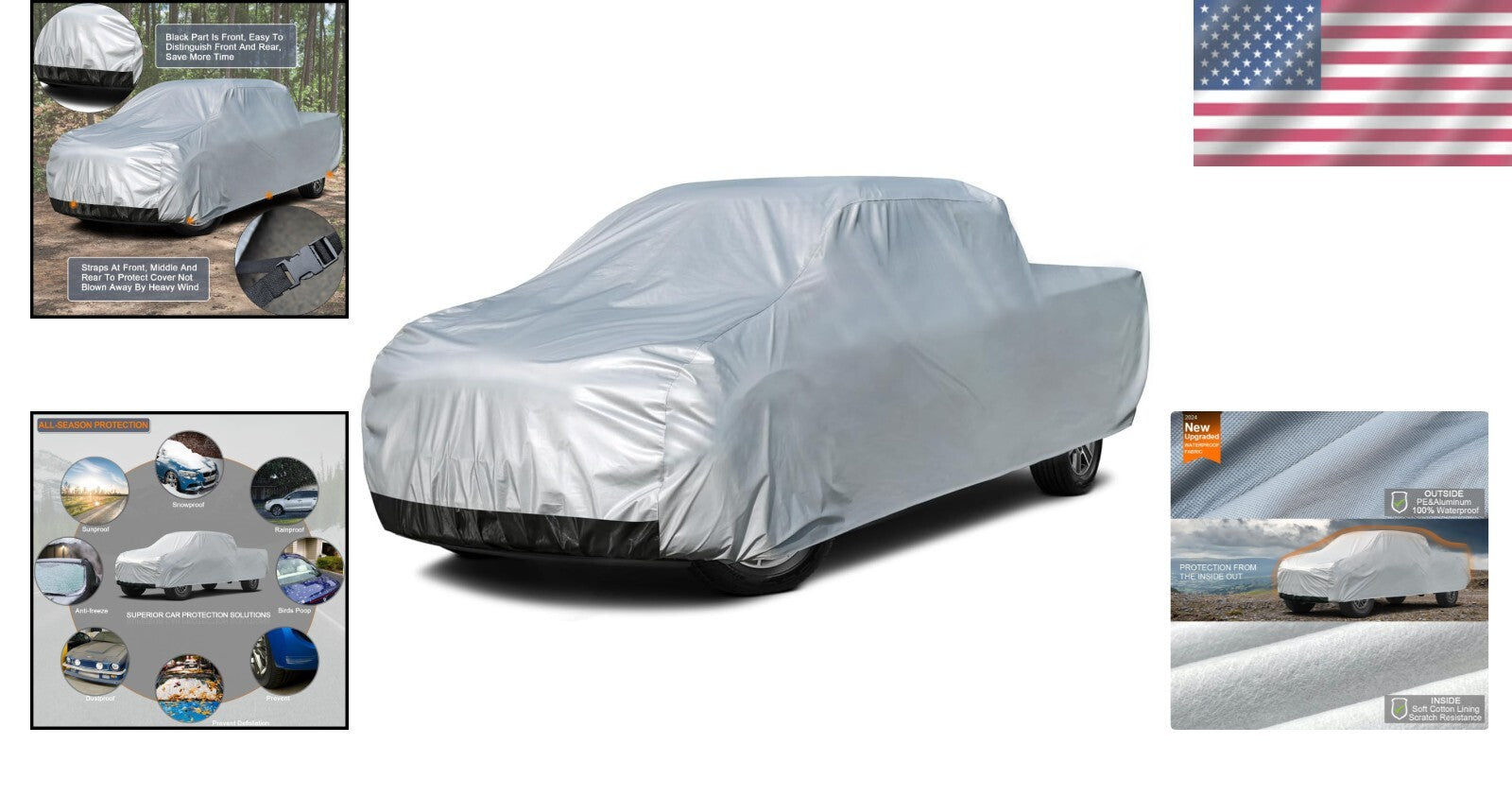 XL+ Heavy Duty Waterproof Truck Cover - 6 Layers of All-Weather Fortification