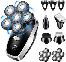 Load image into Gallery viewer, Waterproof Cordless Head Razor with Multiple Attachments for Total Grooming