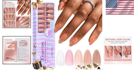 15 Sizes Soft Gel Nail Tips - 600PCS Pre-Colored Press On Nails for Easy Styling