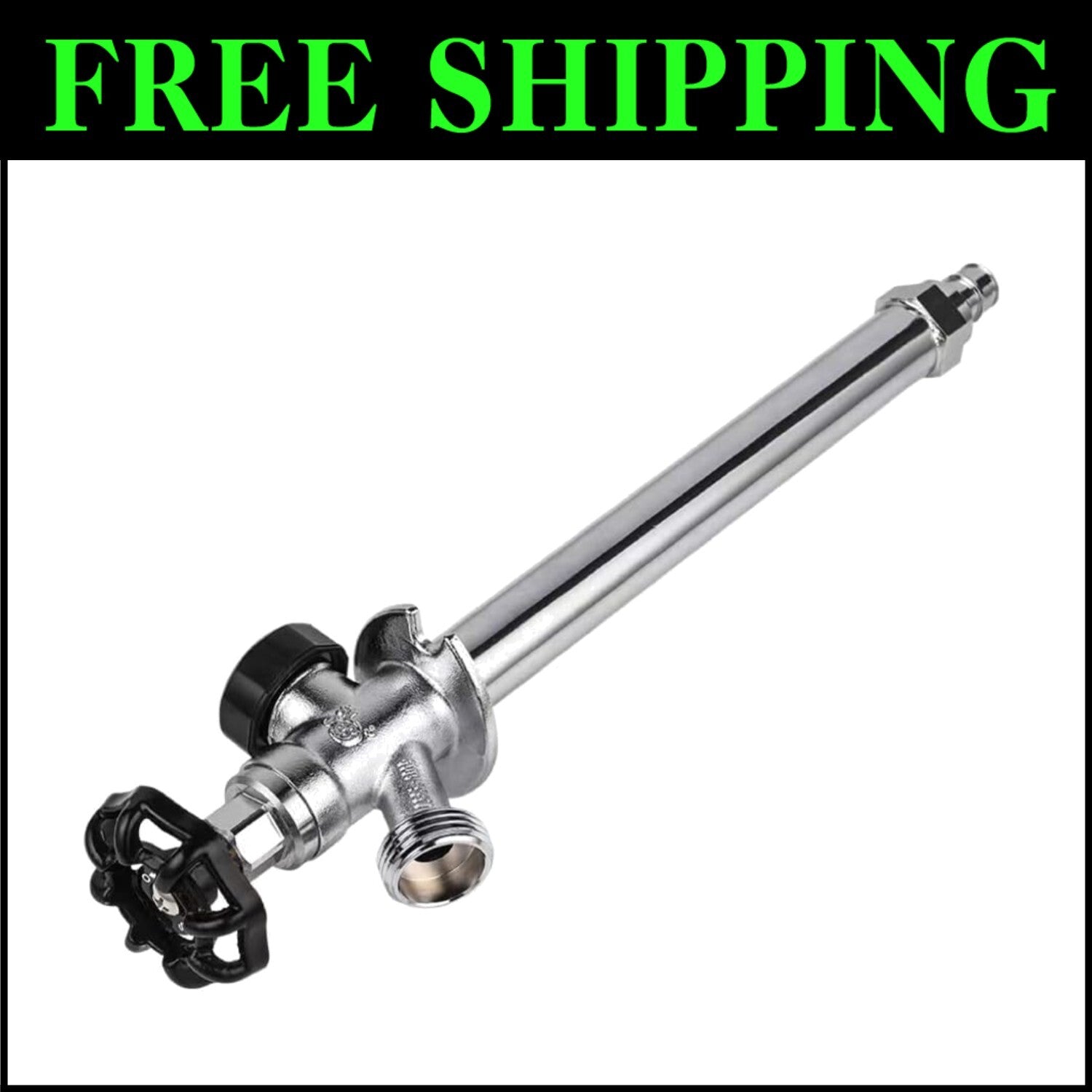 Durable 10" Frost-Free Sillcock with Anti-Siphon Design - Brass Chrome Finish