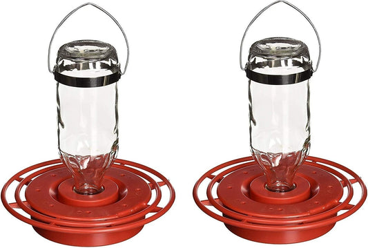 Best-1 16oz Glass Hummingbird Feeder 2-Pack - 8 Ports for Attracting Wildlife