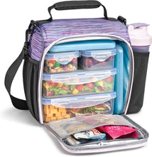 Load image into Gallery viewer, JAXX 9pc Meal Prep Lunch Box: Insulated Kit with Shaker Bottle for All Occasions
