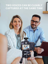 Load image into Gallery viewer, Omnidirectional Lavalier Mic System for DSLR/iPhone - Mute Function &amp; Control