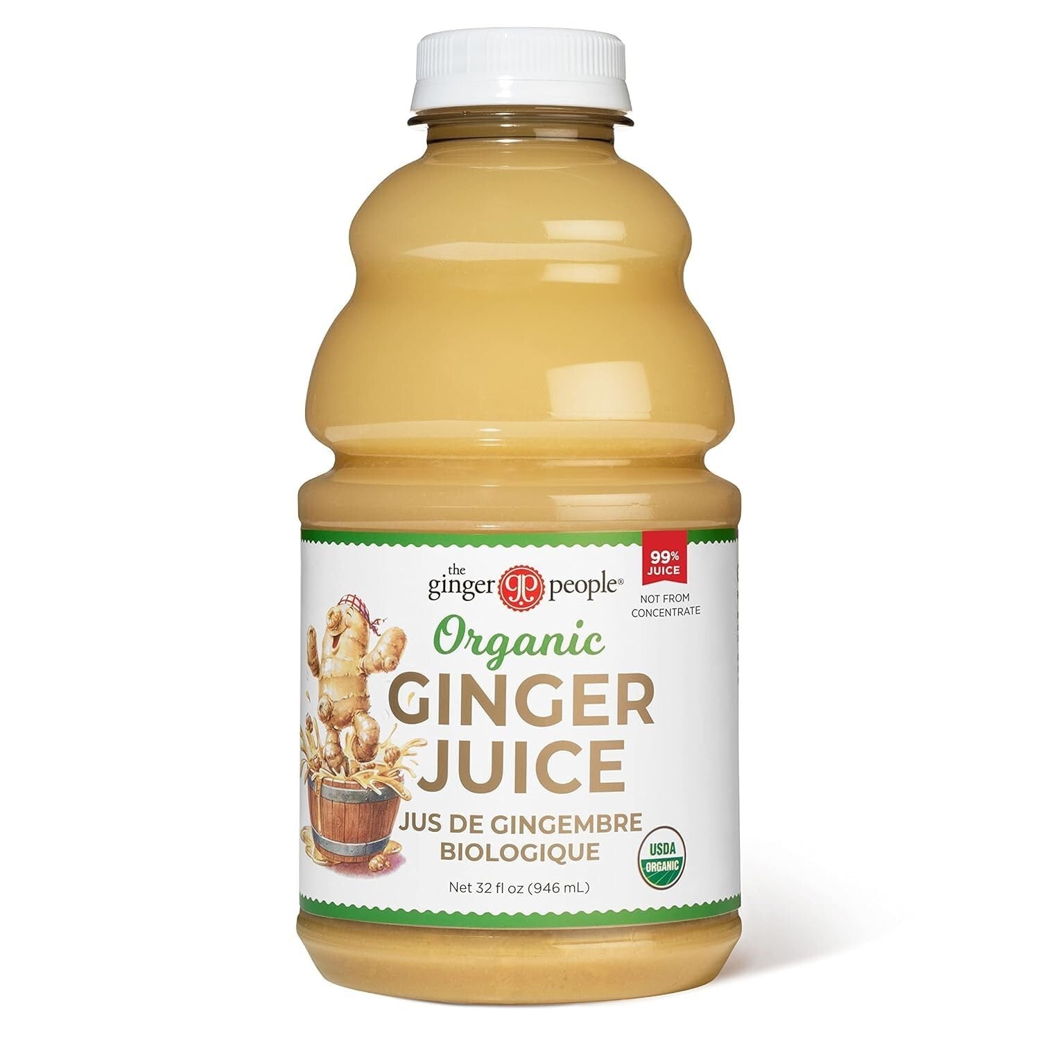 Natural Ginger Juice, 32 Fl Oz - 12-Pack of Pure Wellness Shots, Gluten-Free