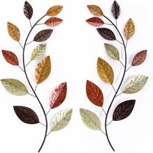 Load image into Gallery viewer, Set of 2 Olive Branch Metal Wall Art - 38 Inch Forest-Inspired Decor
