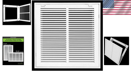 Elegant 14'' x 14'' Steel Return Air Filter Grille - Removable Face for Easy Use