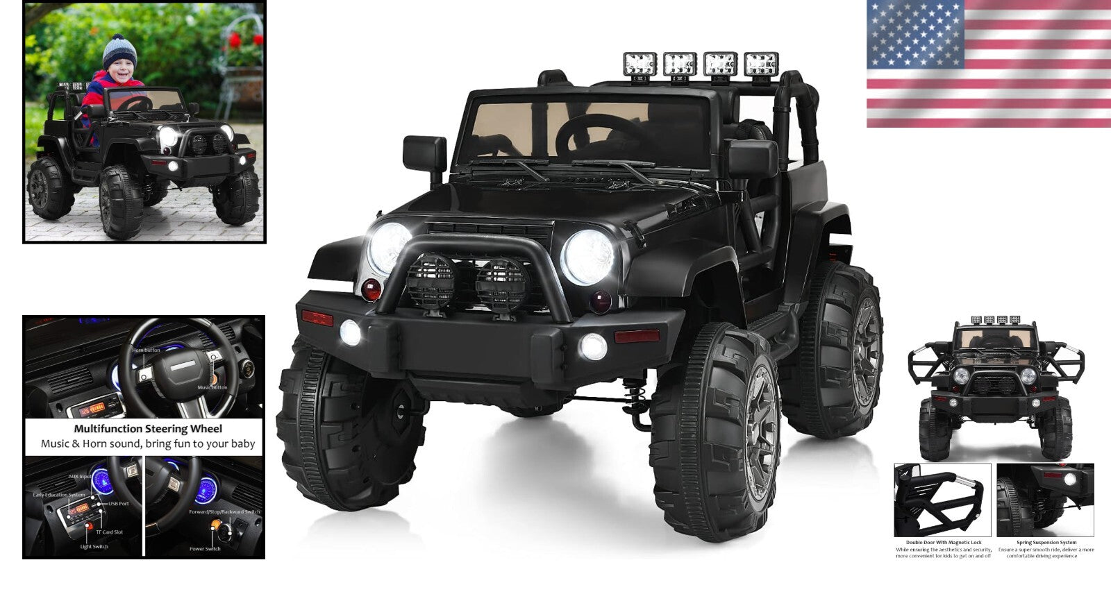 Durable 12V Kids Ride On Truck with Soft Start & Remote Control - For Ages 3-7