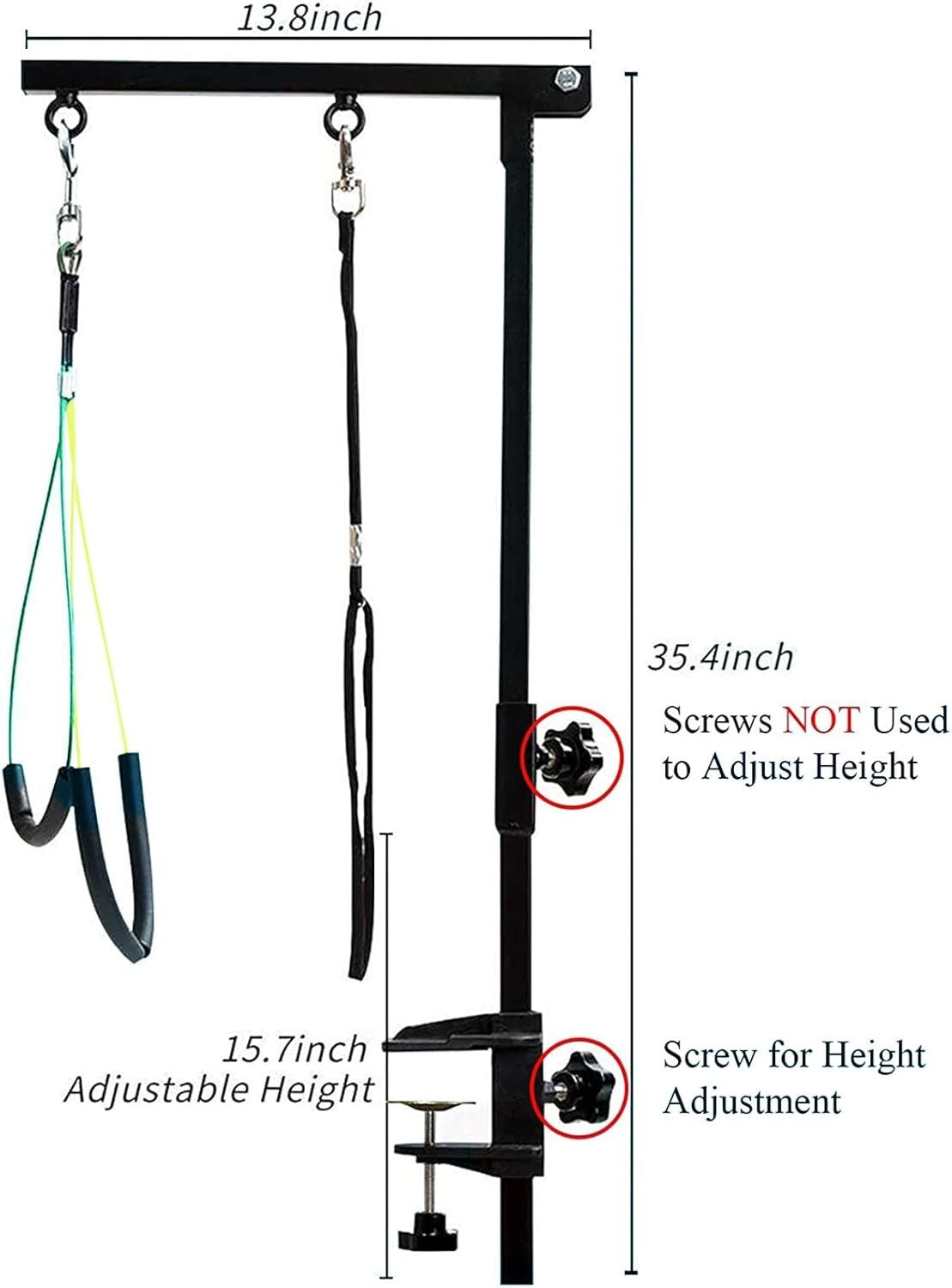 Adjustable Dog Grooming Arm with Clamp and No-Sit Haunch Holder - 35.4 Inches