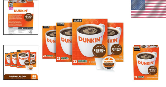 88 K-Cup Pods of Dunkin' Original Blend Medium Roast - Gourmet Coffee Experience