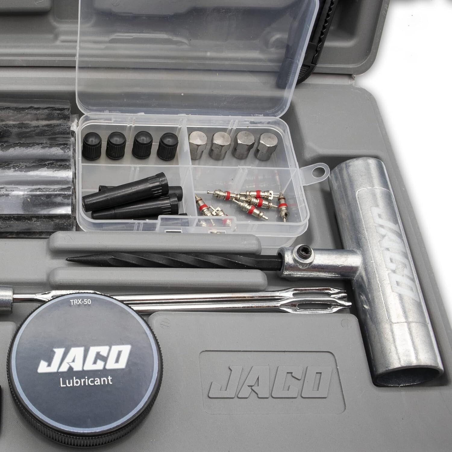 50-Piece JACO Tire Repair Kit with Hard Case – Essential Roadside Emergency Tool