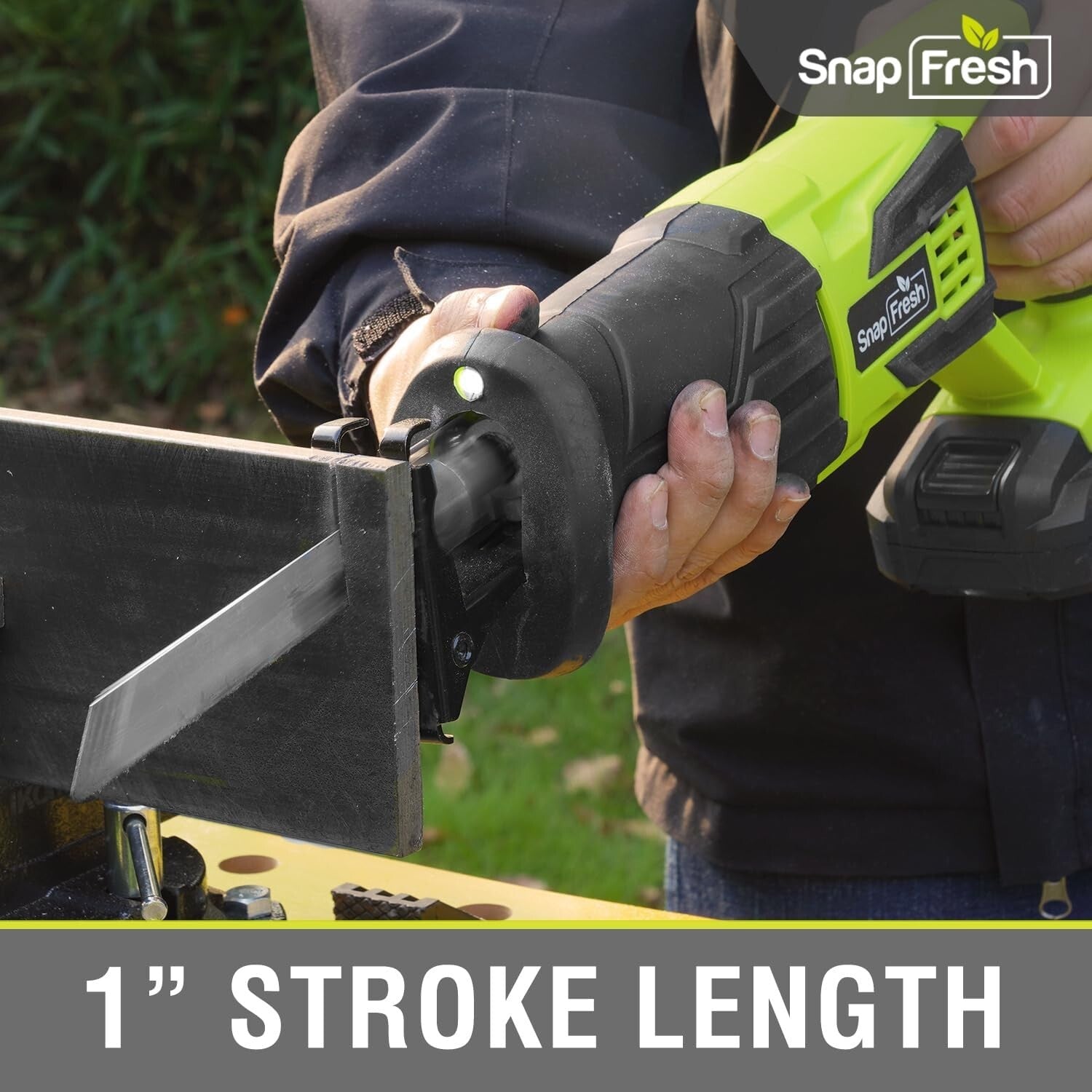 20V Cordless Reciprocating Saw - 3000 SPM, Tool-Free & LED Light for Precision