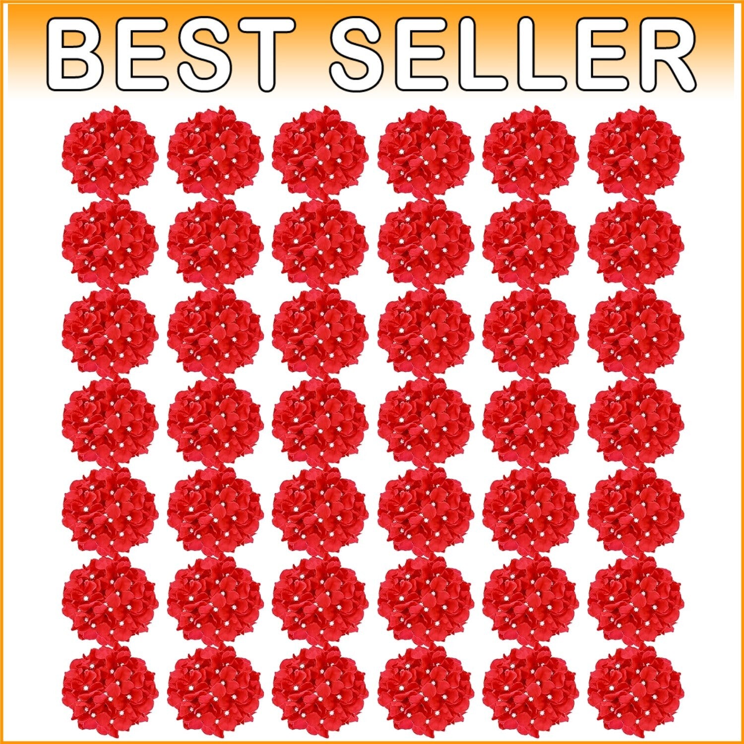 Customizable 64ct Red Hydrangea Flower Set - Party, Wedding & Garden Ready