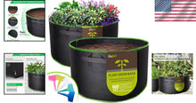 Load image into Gallery viewer, Nonwoven 60 Gallon Grow Bags - 2-Pack Black Planters for Indoor/Outdoor Use