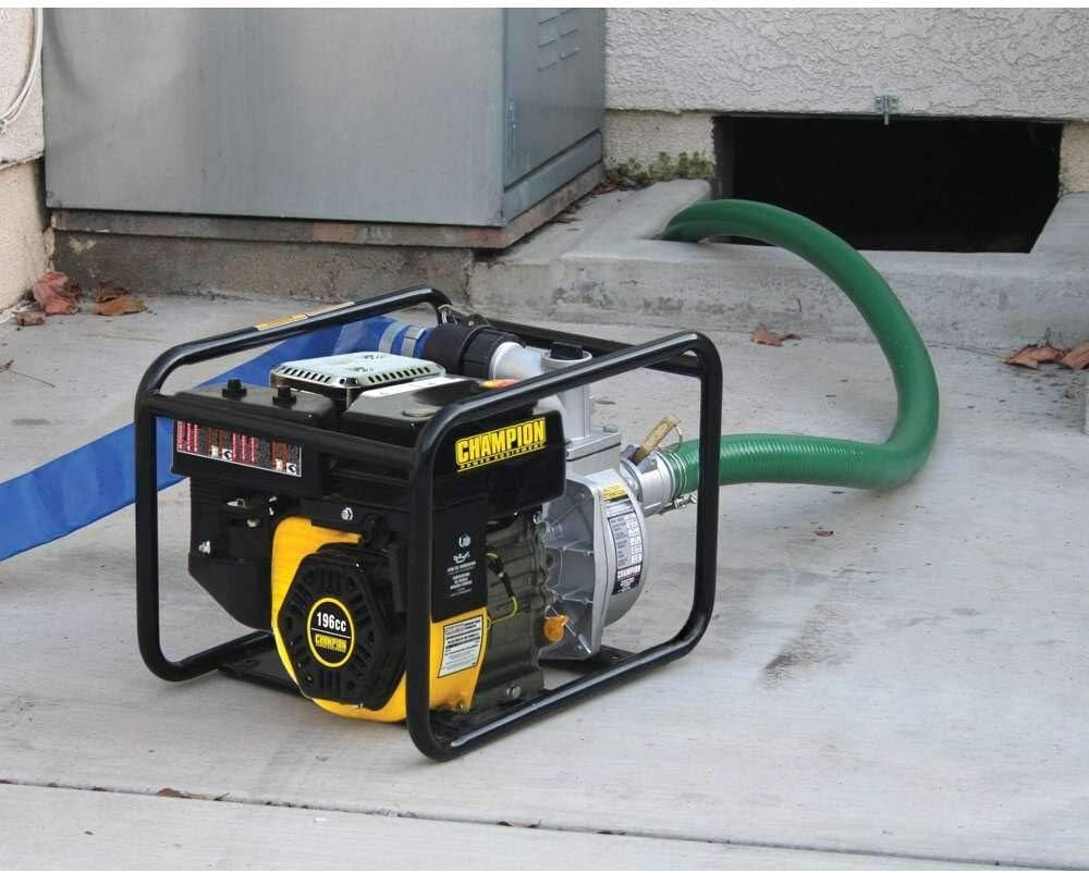 Portable 2-Inch Gas-Powered Water Transfer Pump - 196cc Engine & Durable Frame