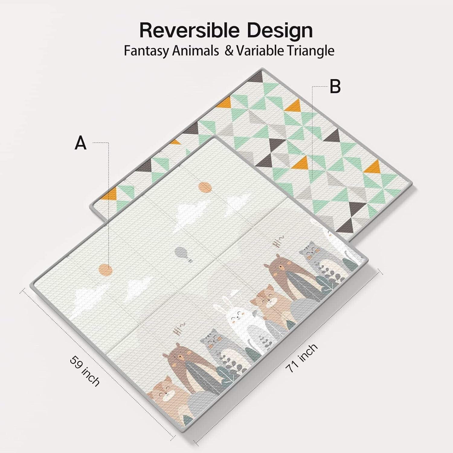 Waterproof Foldable Baby Play Mat - Soft Safe Surface for Infants & Toddlers