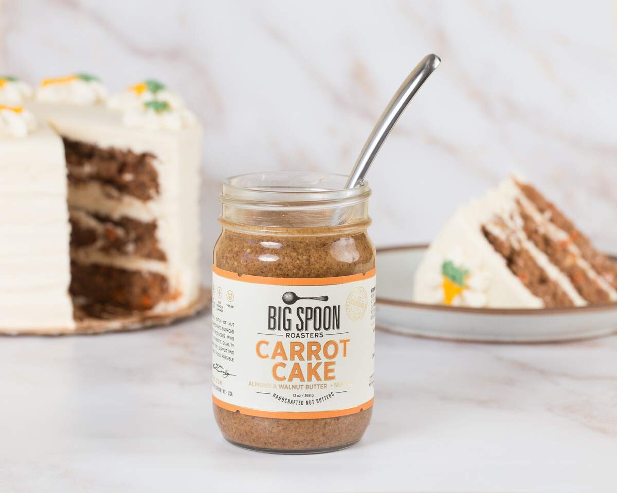 Crunchy Carrot Cake Almond Butter with Sea Salt - Vegan, Low Sugar Treat (26 oz)