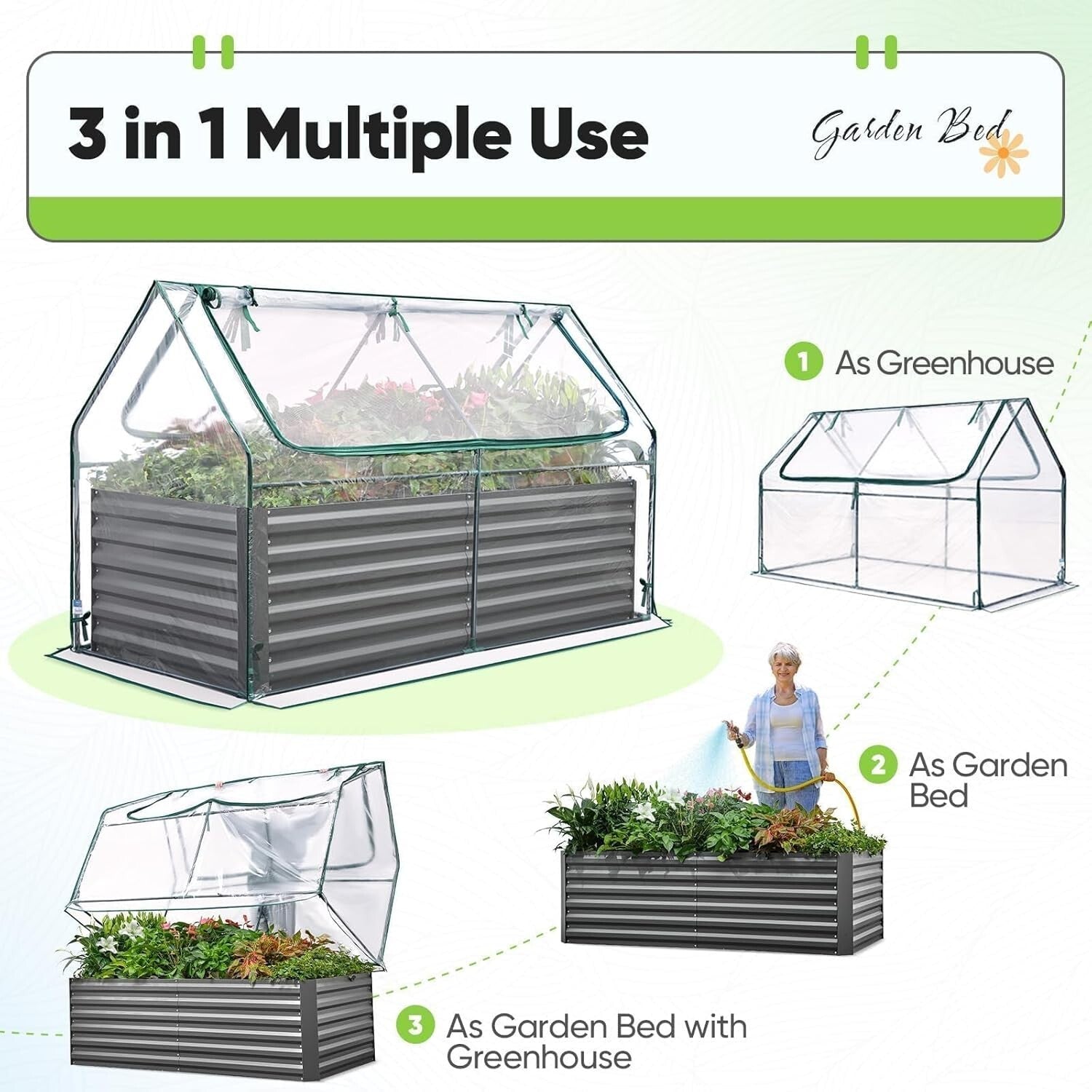 Galvanized Raised Garden Bed with Breathable Cover - Ideal for Year-Round Growth