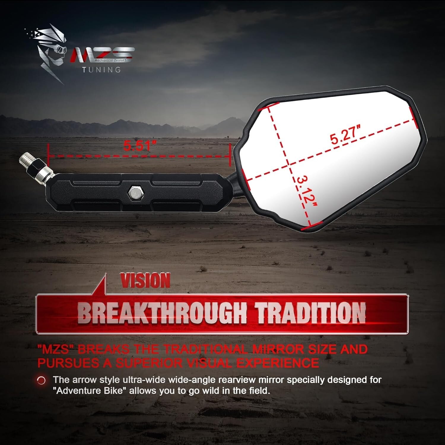 Durable Foldable Aluminum Motorcycle Mirrors for Enhanced Street & Dirt Riding