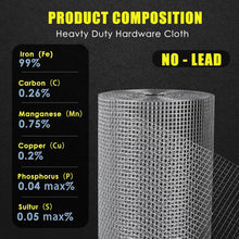 Load image into Gallery viewer, Hot-Dip Galvanized 23 Gauge Hardware Cloth - 1/4" Mesh, 100 Feet Long Roll