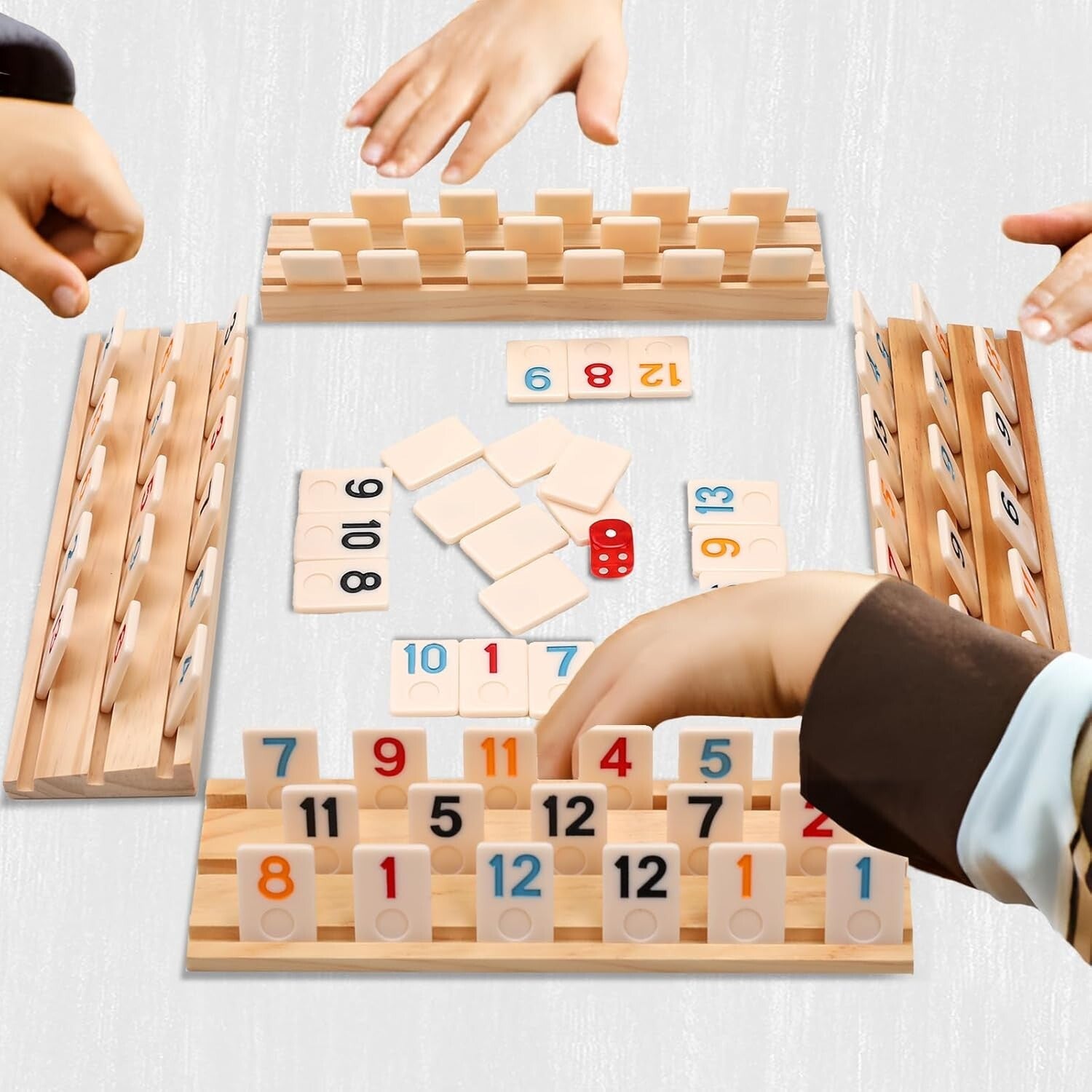 Cognitive Rummy Game Set Includes 162 Tiles, Racks & Storage Bag – Fun for All
