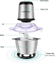 Load image into Gallery viewer, Stainless Steel 2L Meat Blender - 350W Electric Grinder with Easy Clean Features