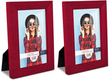 Load image into Gallery viewer, Contemporary 4x6 Frame Set - Solid Wood Red Photo Holder for Every Occasion