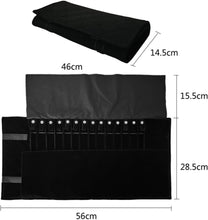 Load image into Gallery viewer, Luxury Black Diamond Jewelry Organizer Roll with Snap Closure - Travel Essential