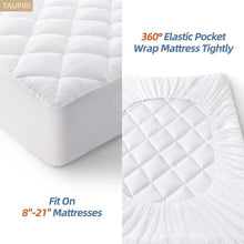 Load image into Gallery viewer, King Quilted Mattress Pad with Deep Pocket 8-21” - Cooling Pillowtop Protector
