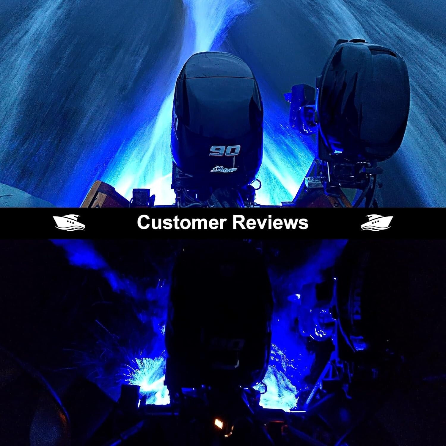 Bright Blue 84 LED Marine Boat Lights - Waterproof IP68 Underwater Illumination