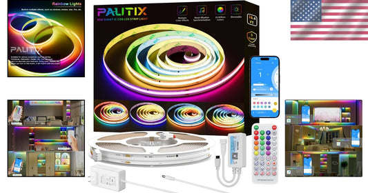 Flexible 16.4ft RGB Smart LED Strip; Music Sync & Timer Functions Included