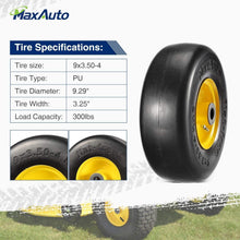 Load image into Gallery viewer, Universal 9x3.50-4 Flat-Free Tire Assemblies for Mowers &amp; Outdoor Equipment