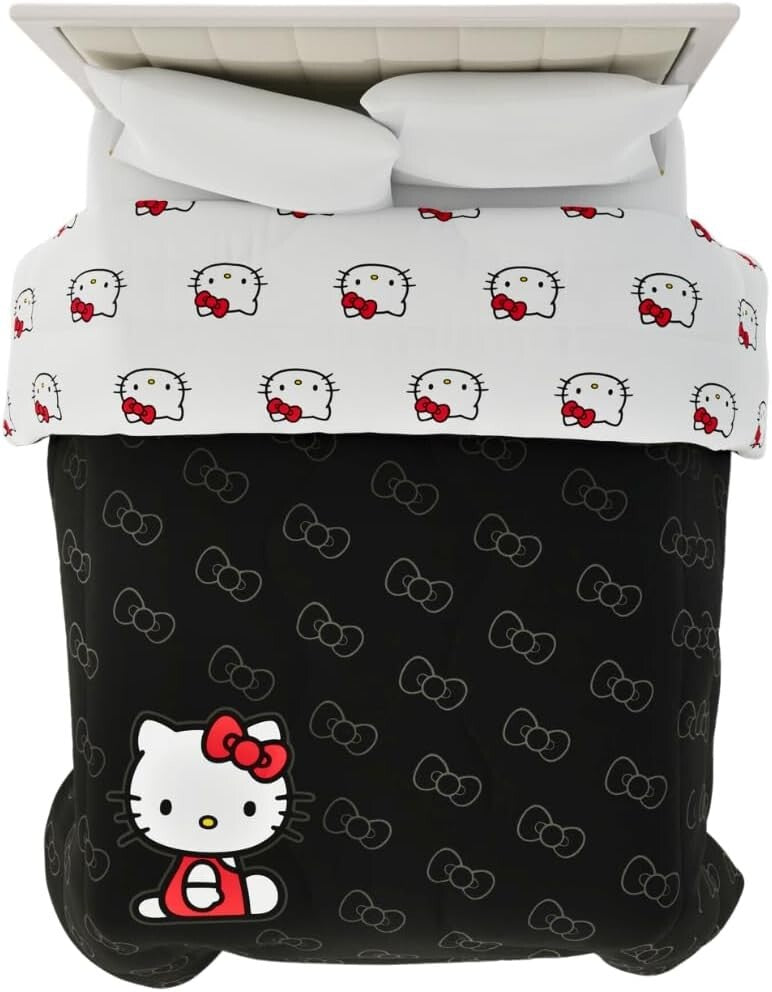 Lightweight Reversible Hello Kitty Comforter - Soft Microfiber for All Seasons
