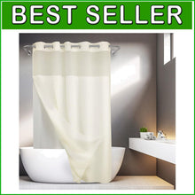 Load image into Gallery viewer, Hotel Grade Water-Repellent Shower Curtain with Semi-Sheer Top Window - 71x74