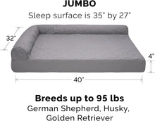 Load image into Gallery viewer, Pinsonic Quilted L-Shaped Dog Bed for Large Breeds - Jumbo Size, Cozy Comfort