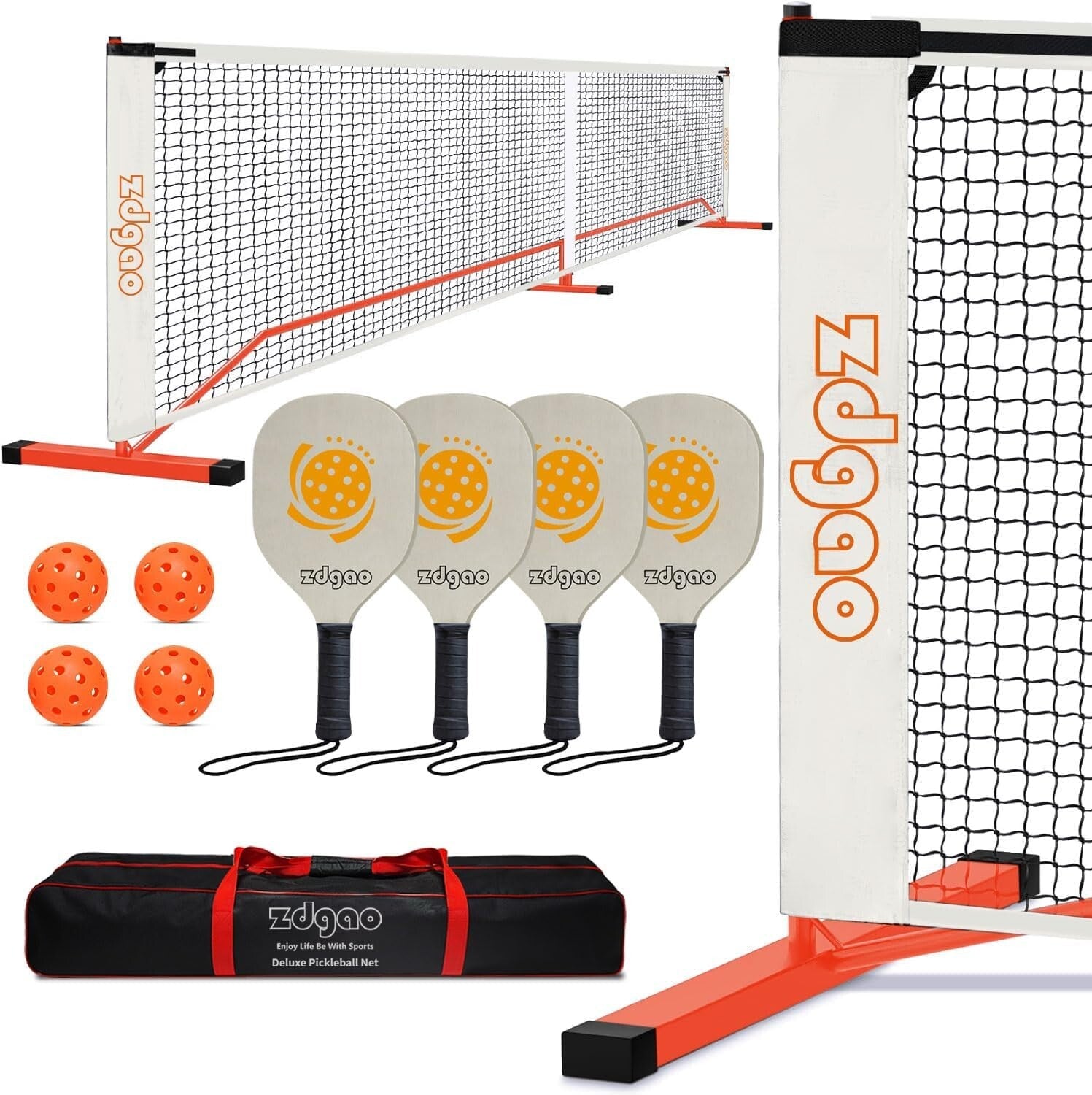Complete 22FT Regulation Pickleball Set with Paddles & Carry Bag for Outdoor Fun