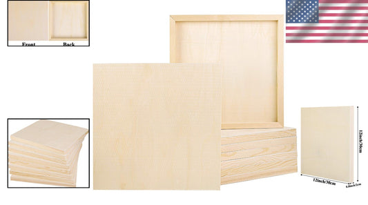 Lightweight 12x12 Wood Canvas Panels - Perfect for Oil, Acrylic, and More