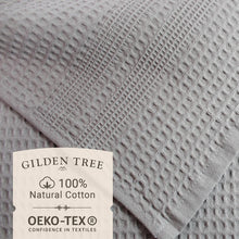 Load image into Gallery viewer, Elegant Pewter Waffle Bath Sheet: Quick Drying, Lint Free, 100% Cotton