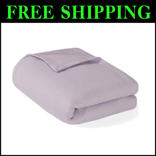 Luxurious 100% Cotton Lightweight Breathable Blanket - Lilac Full/Queen Size