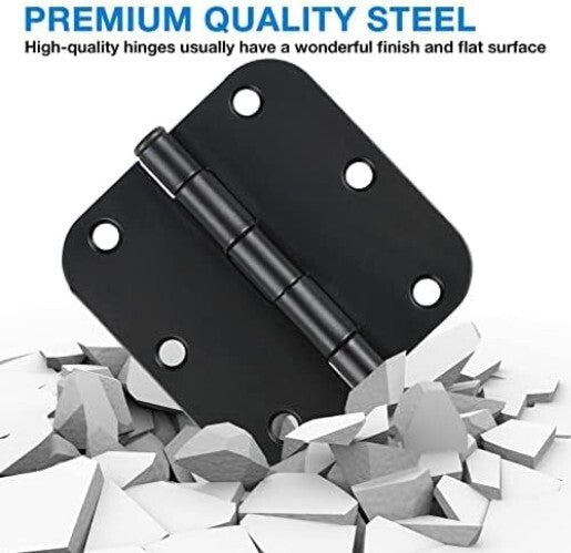 Durable 3.5 Inch Matte Black Door Hinges – 48 Pack for Effortless Home Upgrades