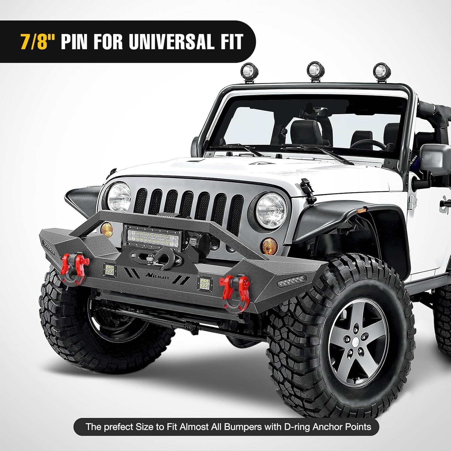 Premium 3/4" Mega D-Ring Shackles with 7/8" Pin- Ideal for Off-Road Recovery