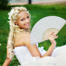 Load image into Gallery viewer, Artistic Silk Bamboo Handheld Fans - 120 Elegant Cooling Accessories for Parties