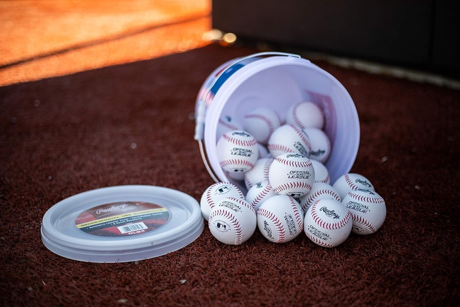 24 Baseballs for 8U Players in Stylish MLB Bucket - Perfect for Recreational Use