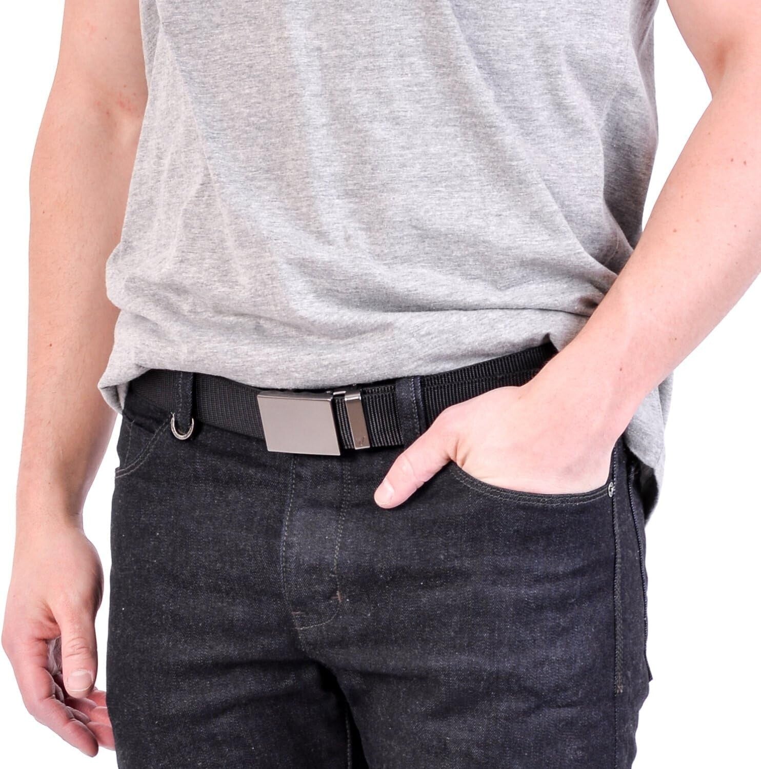 Flexible Nylon Ratchet Belt for Men - No Holes Design, Perfect Fit Every Time