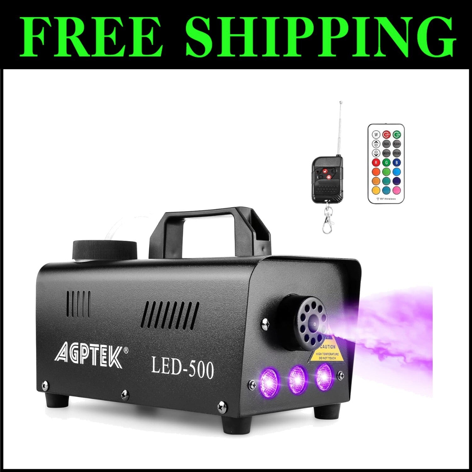 Automatic Spray Smoke Machine with Colorful LED Effects and Remote Control
