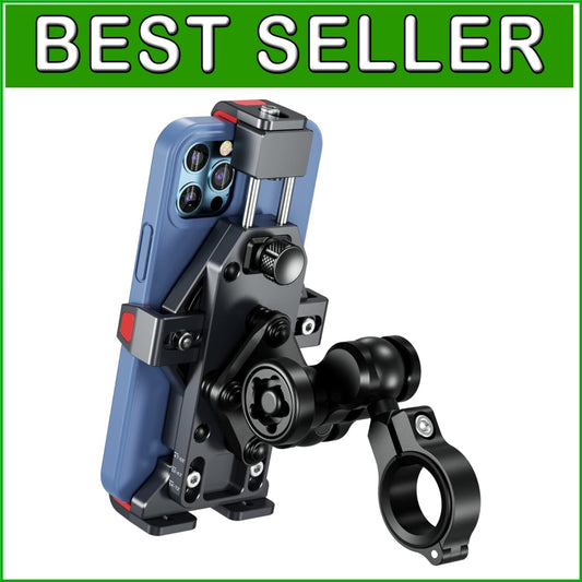 Durable Aluminum Alloy Motorcycle Phone Mount with Anti-Theft Lock & Vibratio...