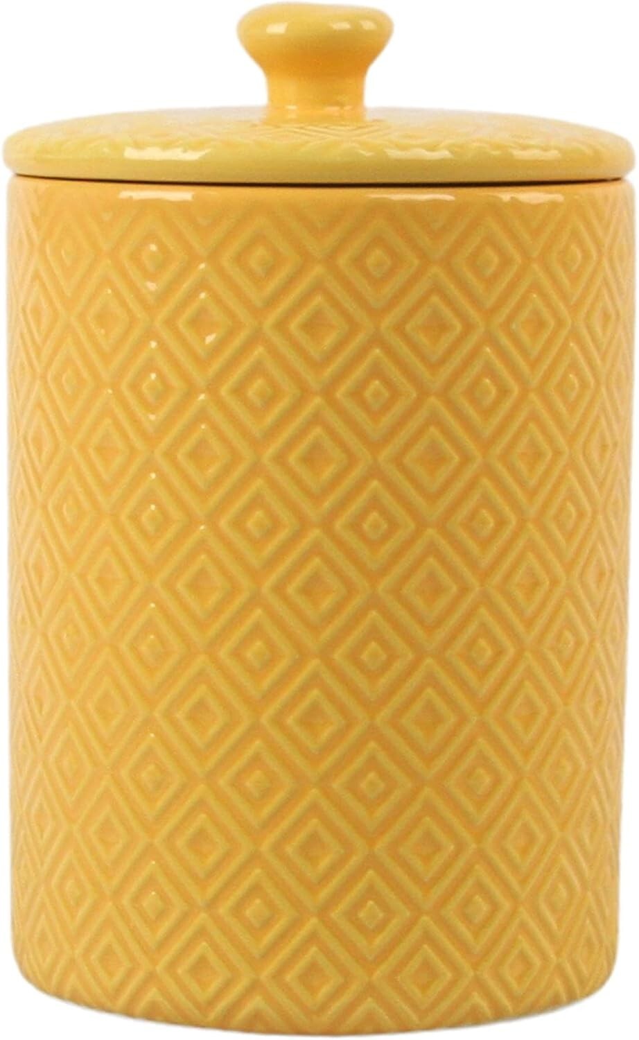 Durable 3-Piece Yellow Canister Set with Knobbed Lids for Organized Countertops