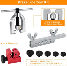Load image into Gallery viewer, 25 ft 3/16" Brake Line Kit with Fittings, Tool Kit &amp; Copper-Coated Construction