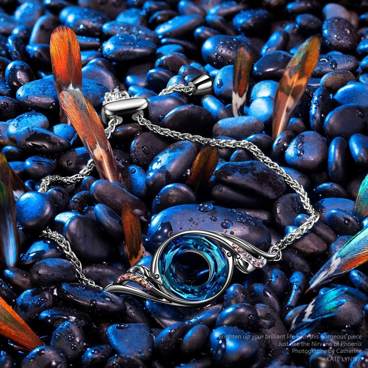 Charming Adjustable Phoenix Bracelet with Austrian Sparkles - Gift-Ready Jewelry